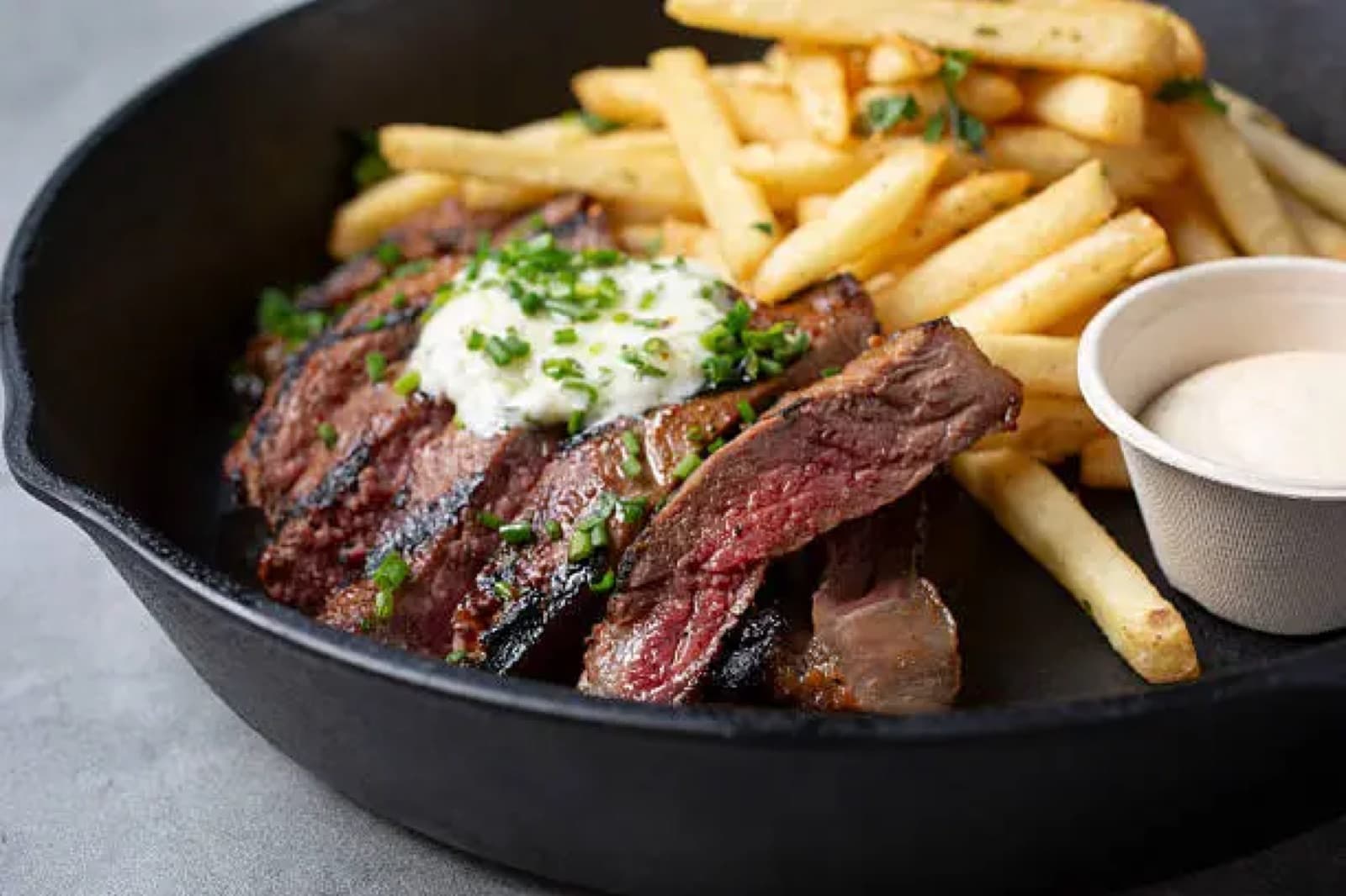 Steak and fries as Semangkok's signature hero dish.